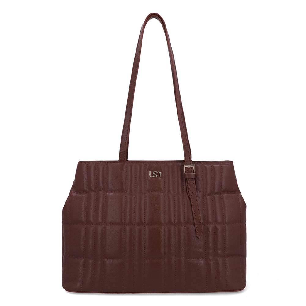 Bolsa Shopper Couro Vermelha Matelassê