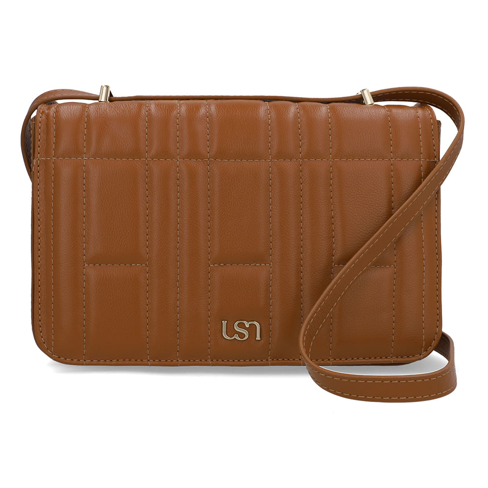 Bolsa Baguete Couro Marrom Matelassê