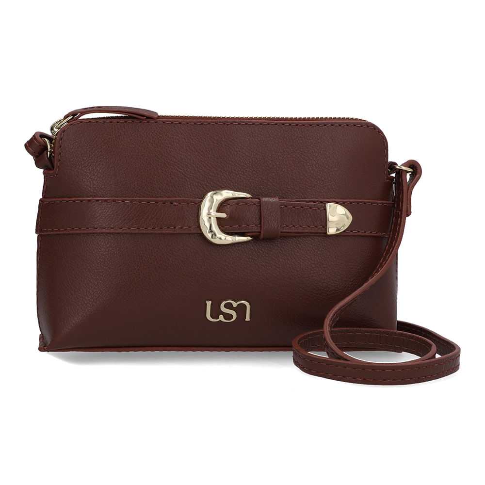 Bolsa Tiracolo Couro Vermelha Fivela