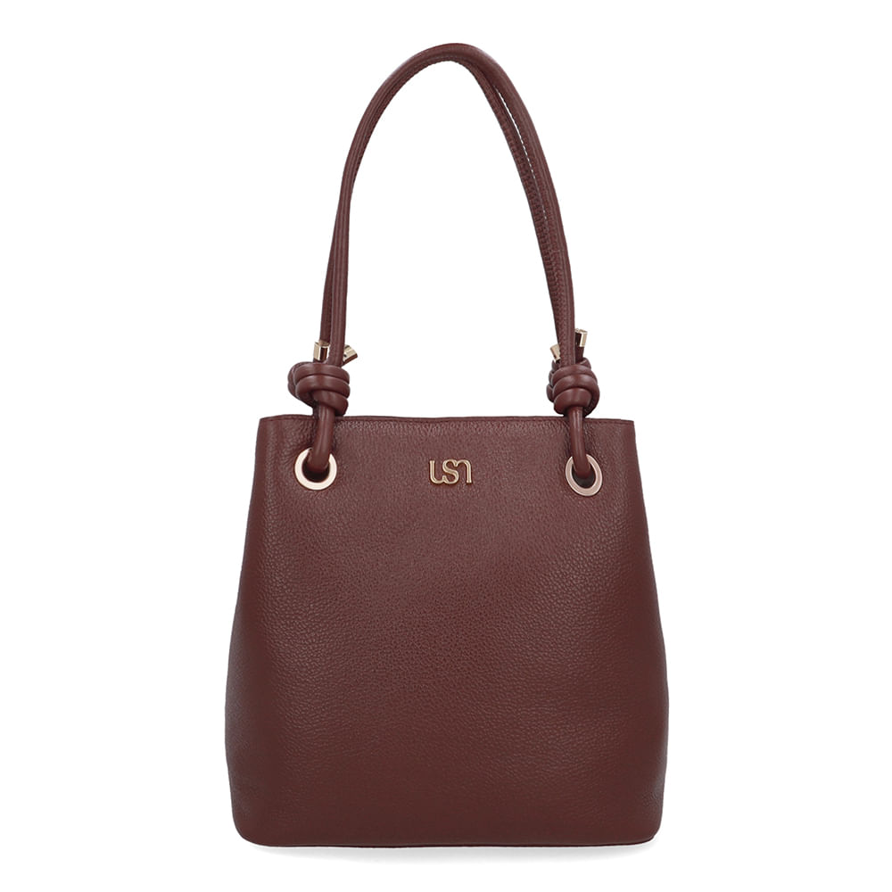 Bolsa Shopper Couro Vermelha Detalhe Nó
