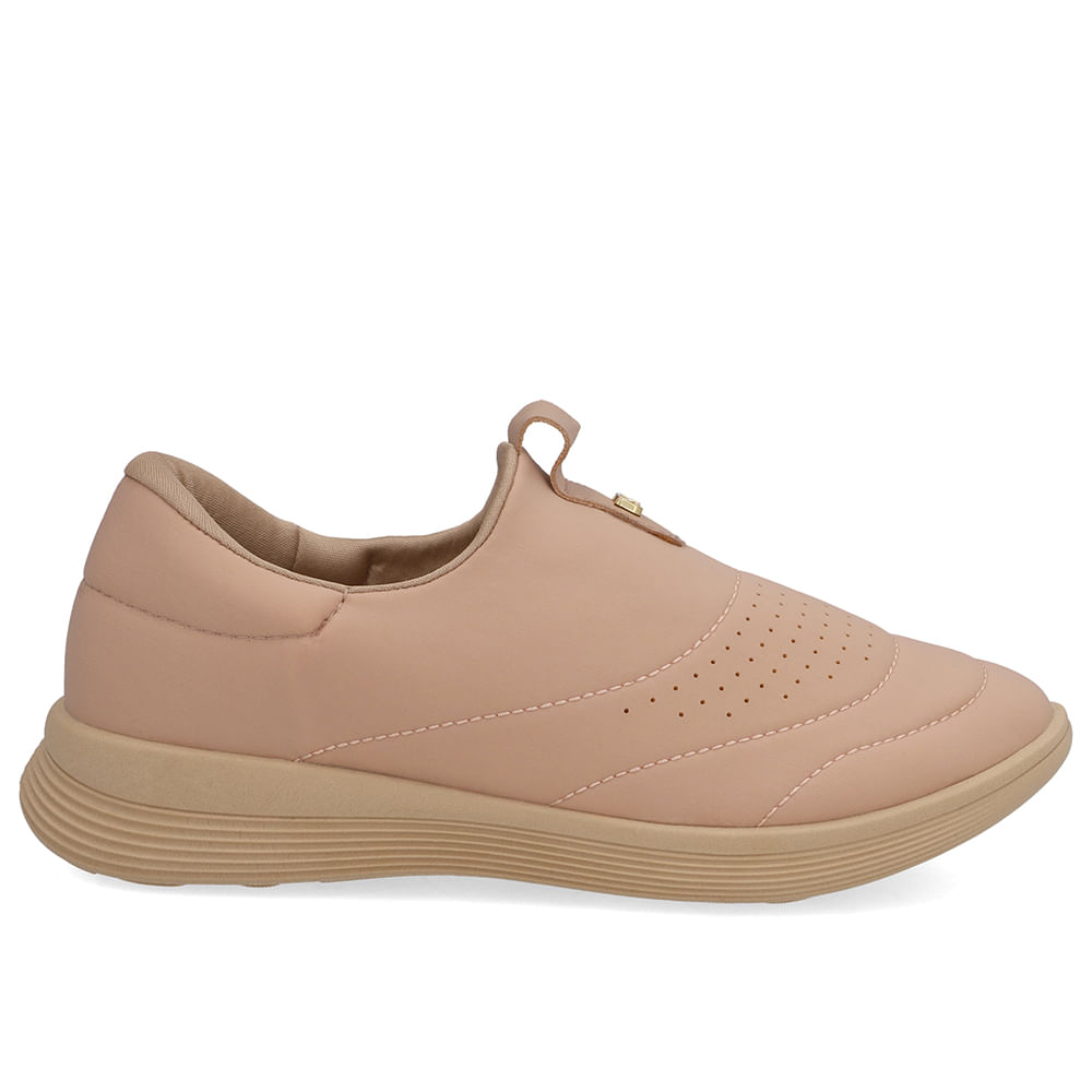Tênis Slip On Elastano Bege