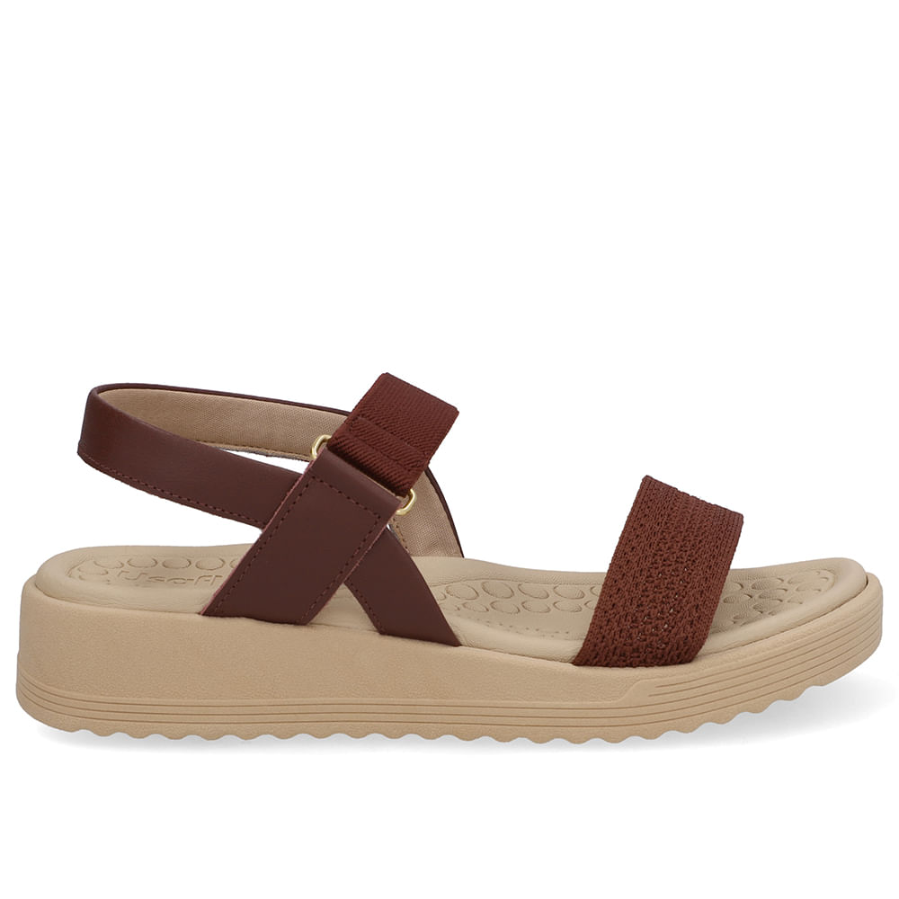 Sandália Salto Plataforma Tricot Vermelha Elástico