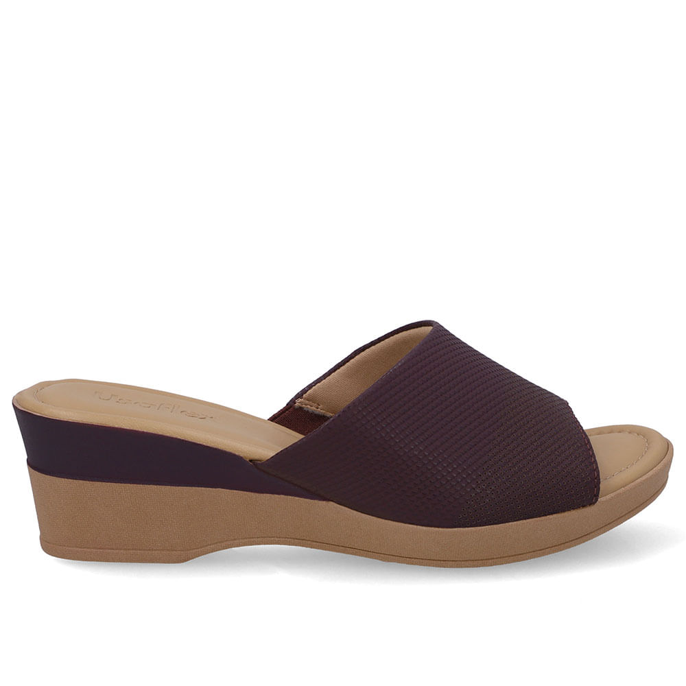 Tamanco Salto Plataforma Couro Roxo