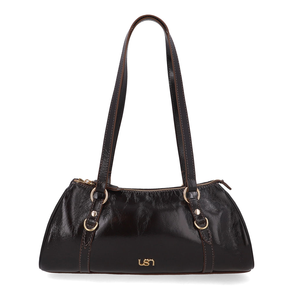 Bolsa Baguete Couro Marrom Pinhao