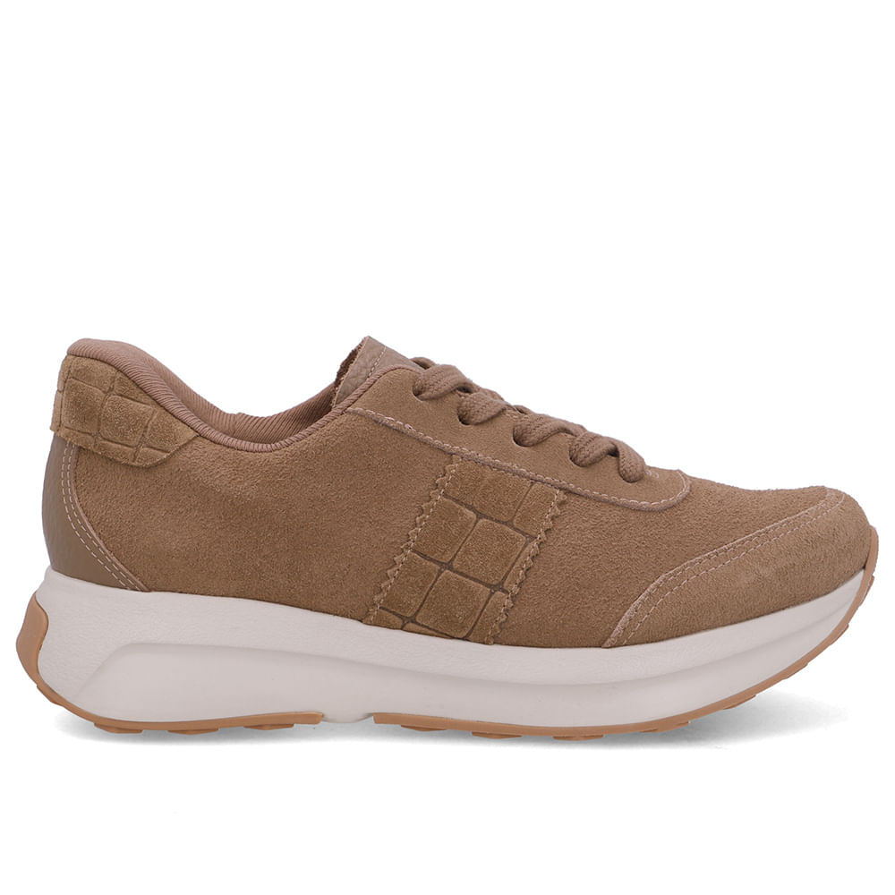 Tênis Couro Camurça Marrom Casual