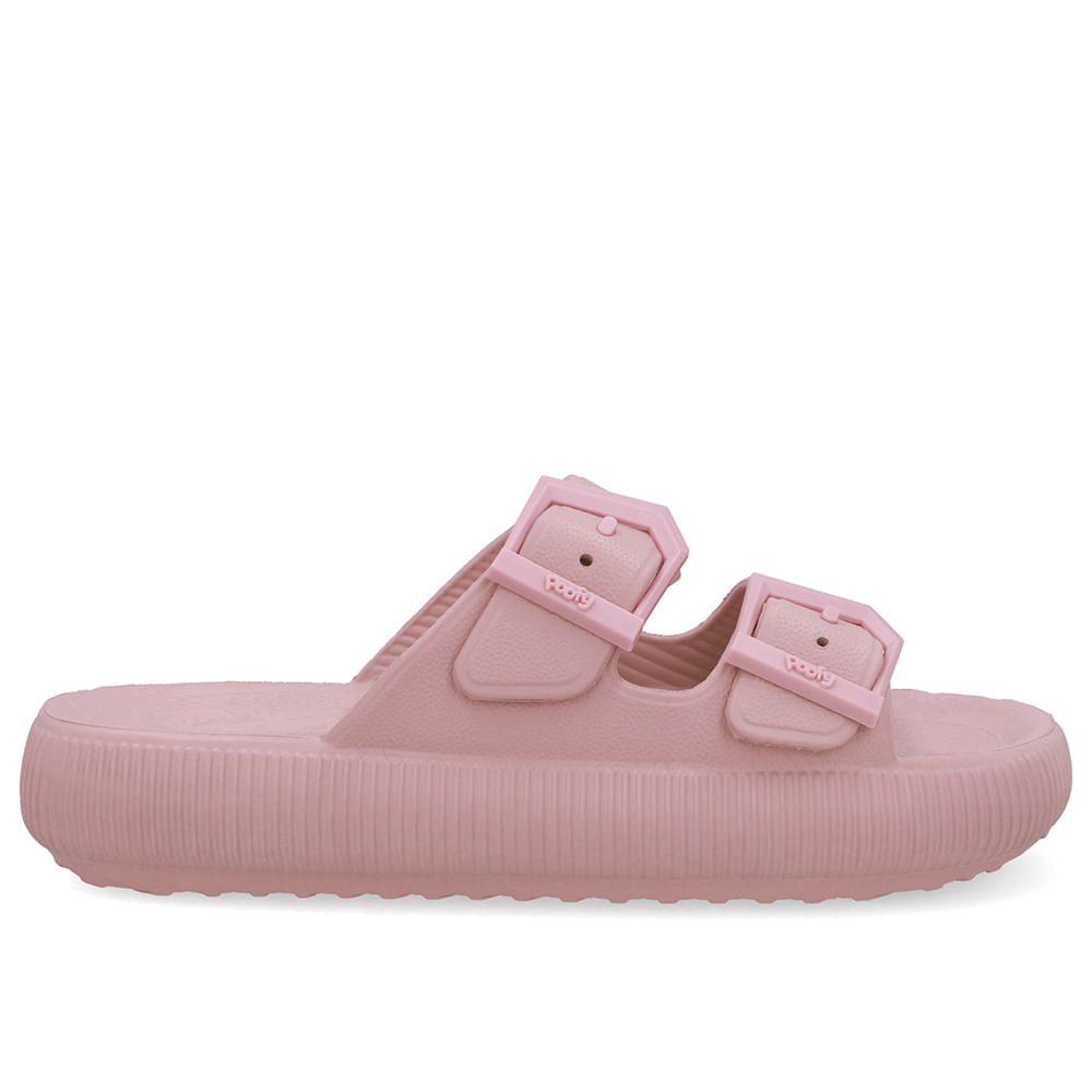 Slide Plataforma Poofy Rosa Claro Eva Fivela