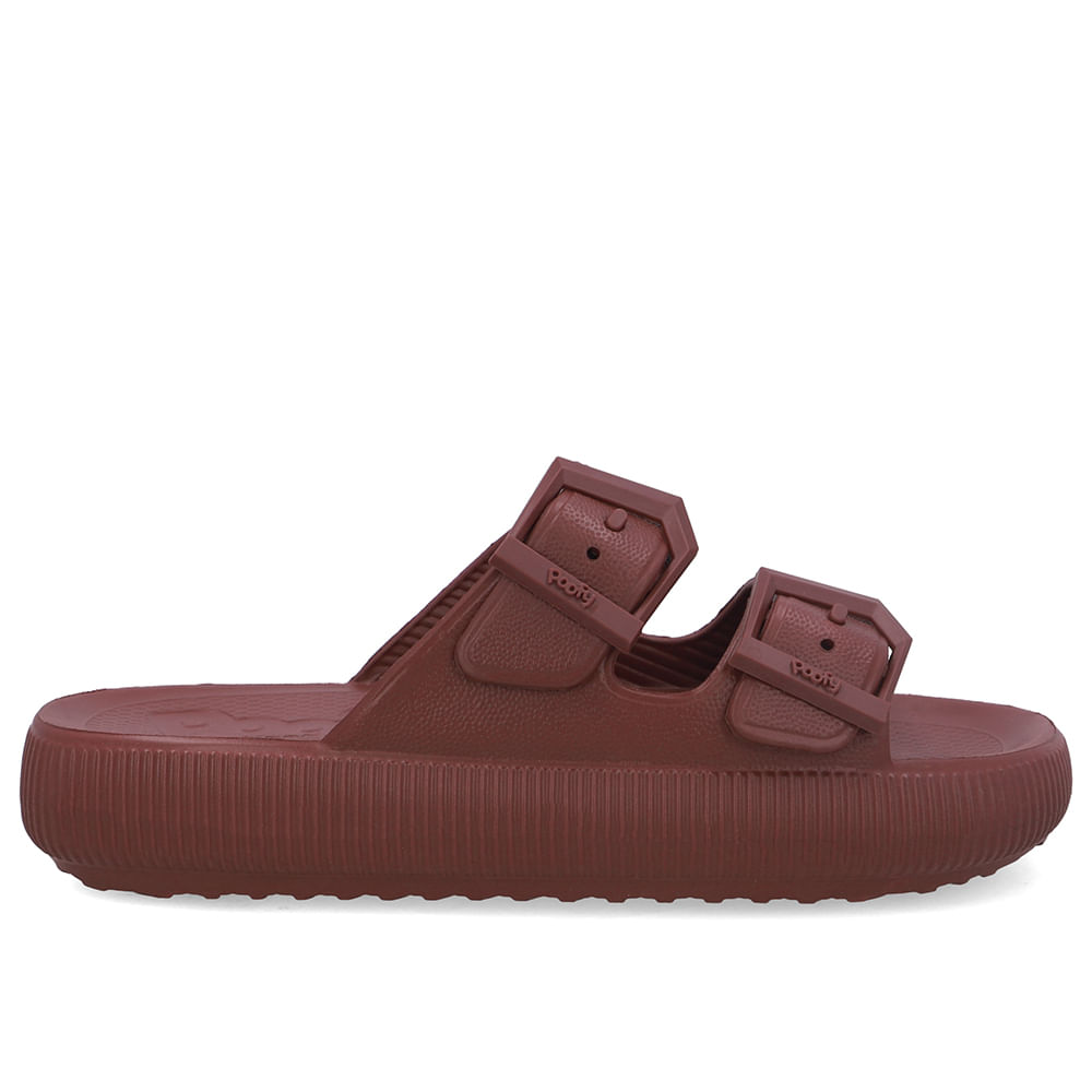 Slide Plataforma Poofy Vermelho Eva Fivela