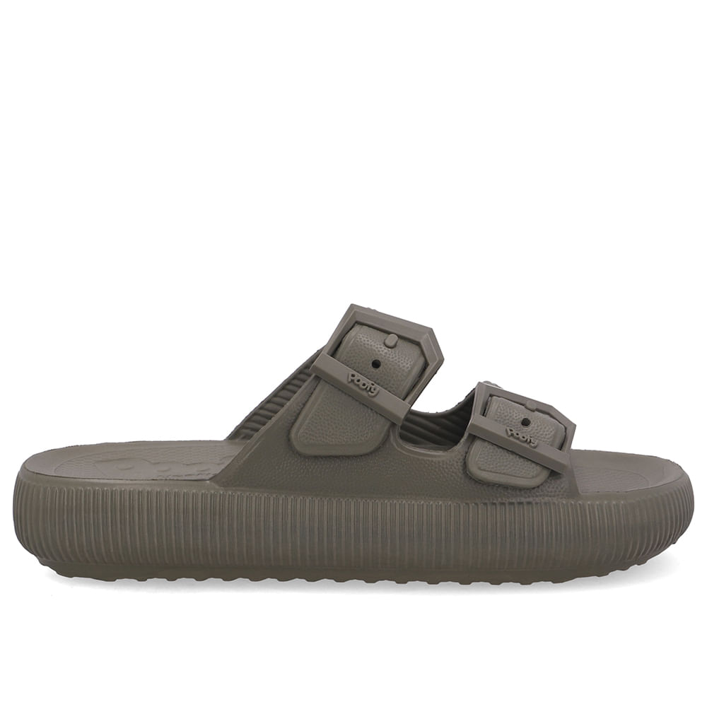 Slide Plataforma Poofy Verde Eva Fivela