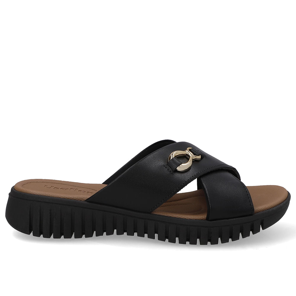 Tamanco Plataforma Couro Preto Top