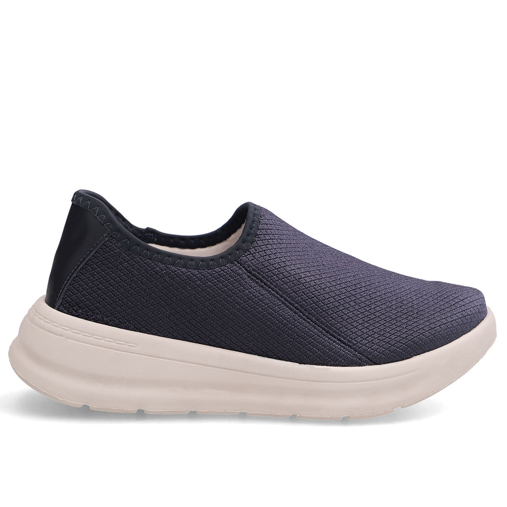 Tênis Slip On Azul Em Elastano