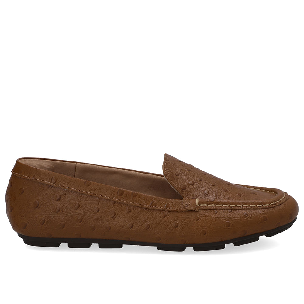 Loafer Em Couro Marrom Texturizado
