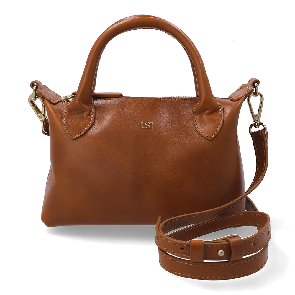 Bolsa Tote Couro Marrom Avelã Básica
