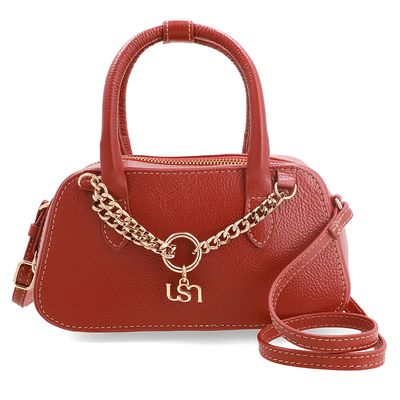 Bolsa Tote Em Couro Marrom Com Zíper e Alça Ajustável