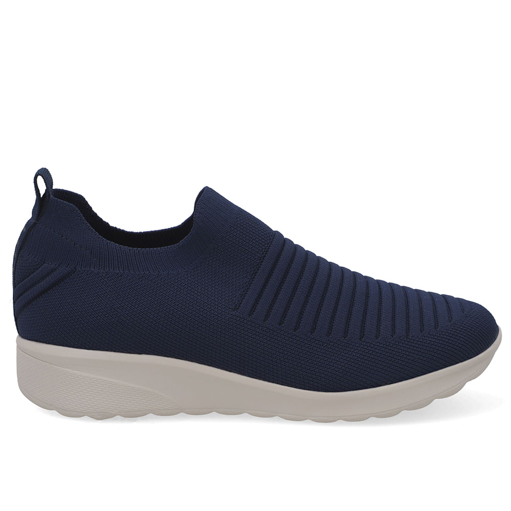 Tênis Slip On Em Tricot Azul